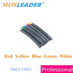 Mosleader SMD светодиодный свет 0402 3000 шт. красный цвет желтый, синий; размеры 34–43 Зеленый Изумрудный Белый 1005 общего светодиодный