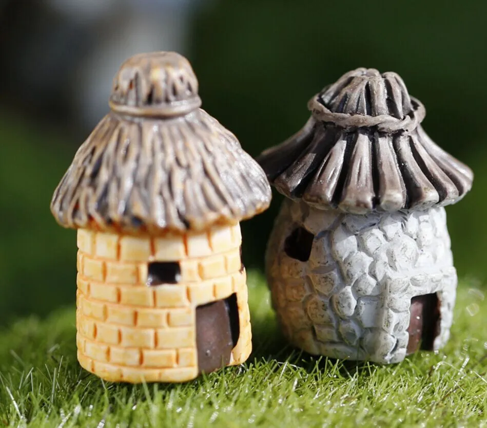 

Mini Round Cartoon Expression House Resin Decorations For Home And Garden DIY Mini Craft Cottage Landscape Decoration