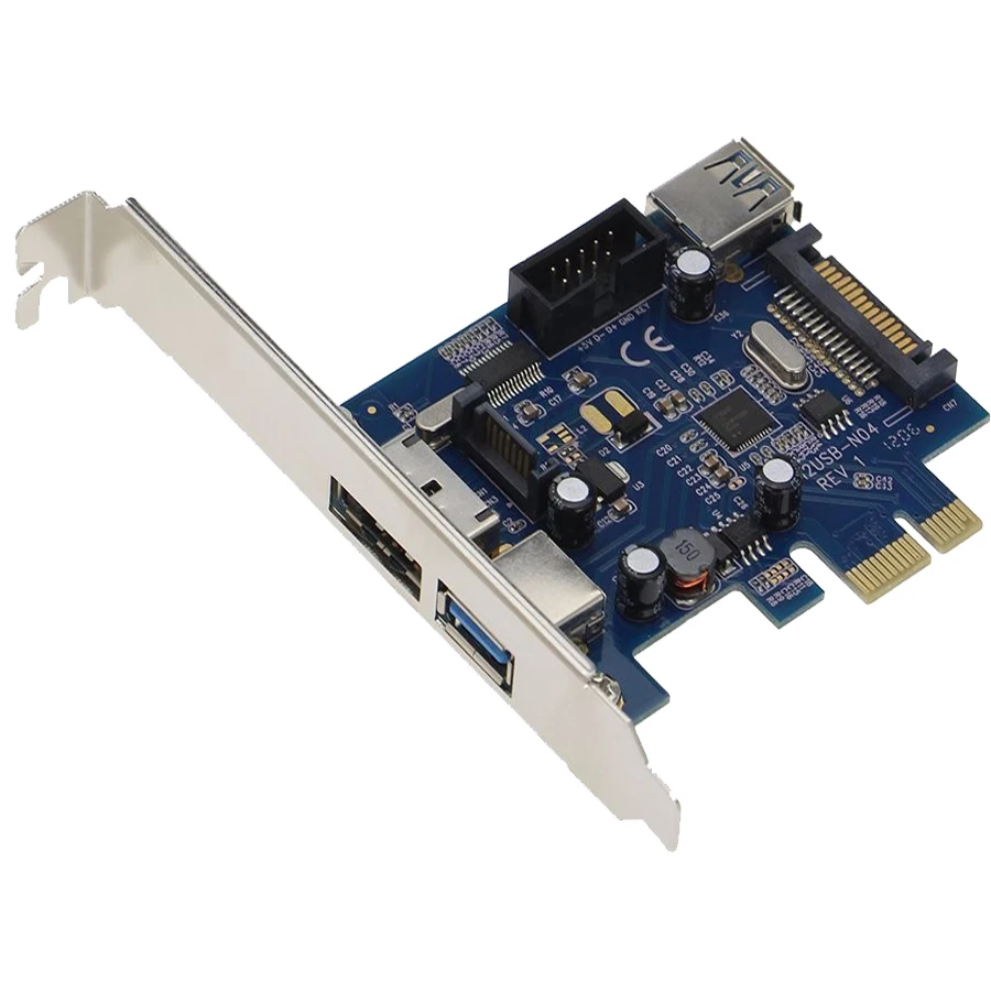 

USB 3.0 Ports ( Internal + External )+ Power eSATA + 9 Pin USB2.0 Hybrid PCI-express Controller Card PCIN0304
