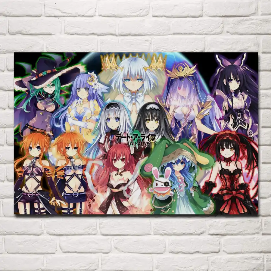 Manga Bishojo Girl Light Novel Date A Live Mecha Anime Living Room Home Wall Art Decor Wood Frame Fabric Poster Mc076 Fabric Posters Frame Posterwood Poster Aliexpress