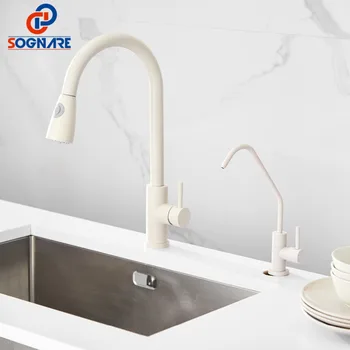 

SOGNARE Pull Out Kitchen Faucet Mixer Hot Cold Tap Kitchen Tap Filtered Water Tap For Kitchen Sink Faucet And Ro 1/4 Kitchen Tap