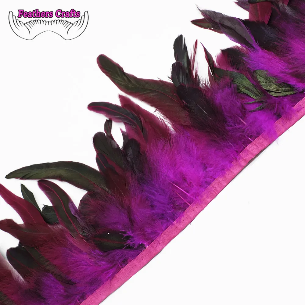 Description Picture 5 of itemWholesale 5-10m 10-18CM Natural Chicken Rooster Tail Feathers Trim Strip Wedding Party Clothing White Rooster Feather Ribbon
