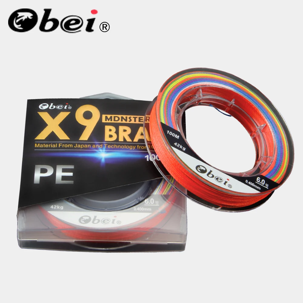 

Obei 100M Fishing Line 9 Stand Pro Super 9 Slick Braided Power Japan PE Fishing Line Multifilament 0.10mm-0.70mm Stealth line