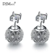 Высокое качество Модные украшения 925 Серебро иглы серьги Роскошные Полный CZ Циркон Свадебная Серьги-гвоздики для Для женщин(dj0811
