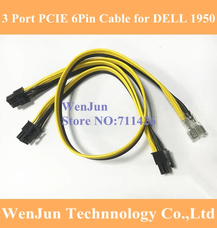 100 STKS PCI E Videokaart 6Pin Voeding Kabel 3*6 P Power kabel voor