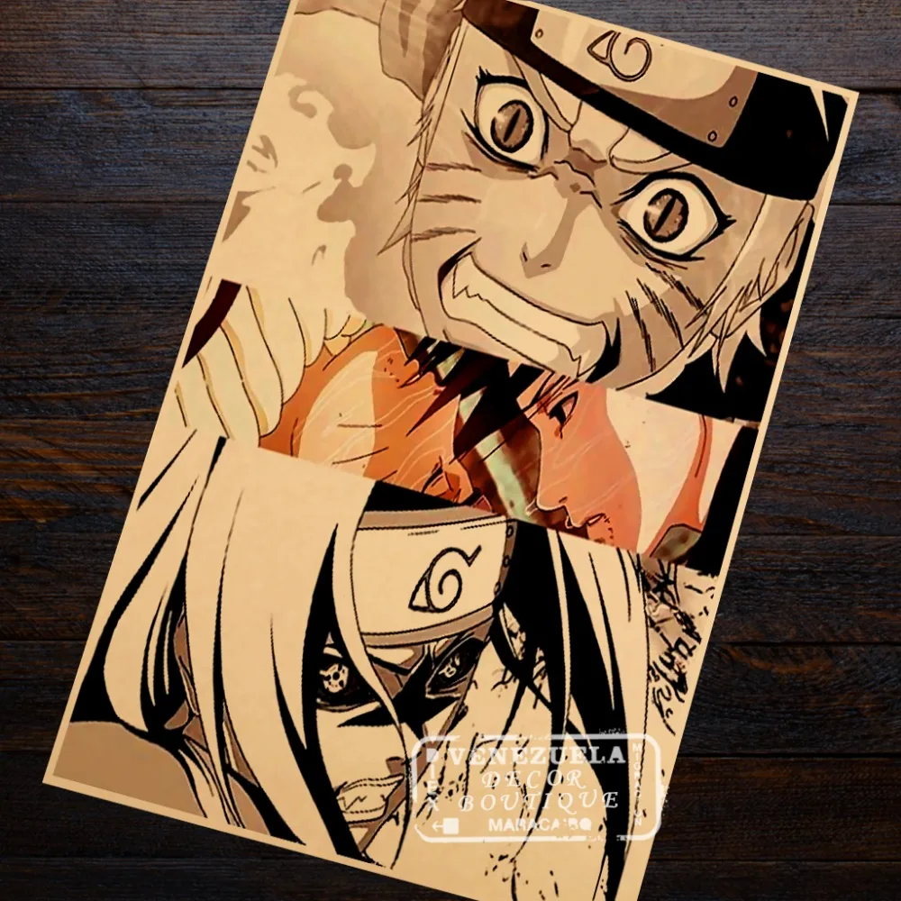 Naruto & Sasuke Cartoon Anime Japanese Vintage Retro Decorative DIY