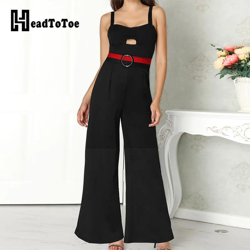 Women's Cut Out Twist Front Wide Leg Jumpsuit