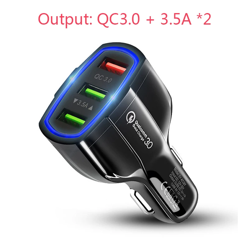 Автомобильное зарядное устройство USB Quick Charge 3,0 для iPhone X samsung S10 Xiaomi Mi 9, автомобильное зарядное устройство для быстрой зарядки QC 3,0, автомобильное зарядное устройство - Plug Type: F