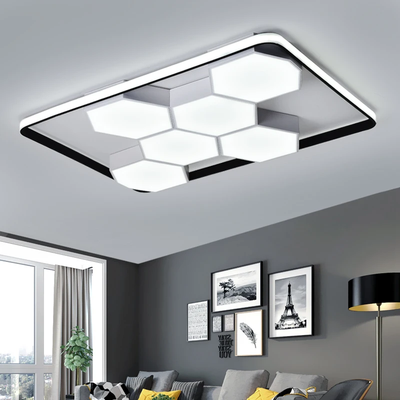 

Black and white modern LED ceiling chandelier lighting For livingroom Bedroom Foyer Round/Square LED chandeliers lamp 110V/220V