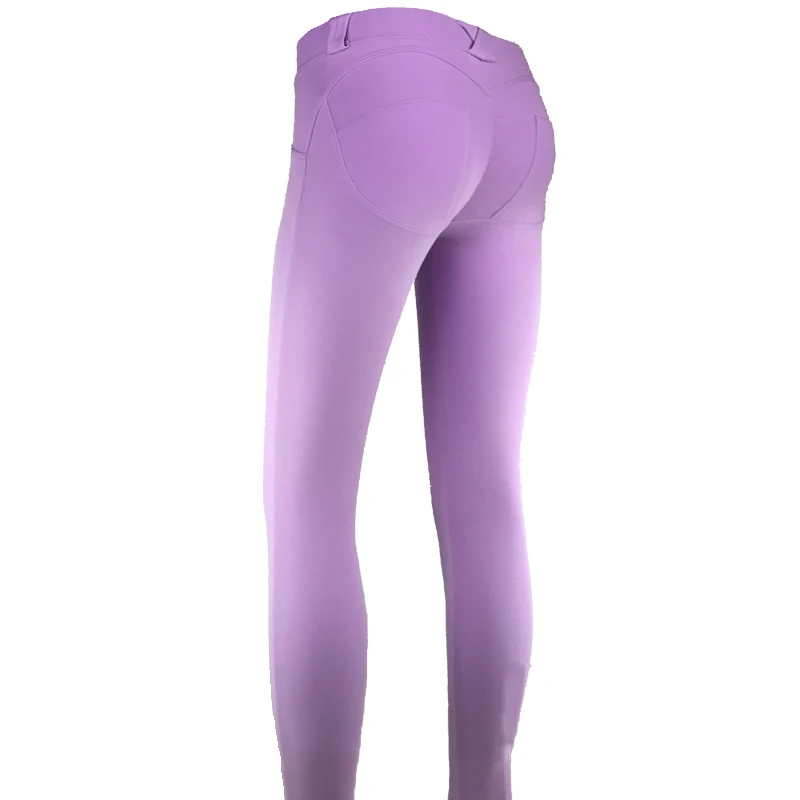 Высокая Qualtiy заниженной талией росту эластичные лосины женские сексуальные брюки бодибилдинг одежда Jegging легинсы гетры легенсы леггинсы - Цвет: Фиолетовый