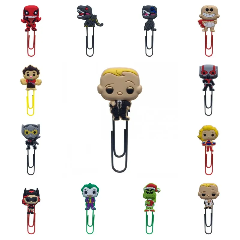 

18pcs Bookmarks for Kids Boss Baby Underpants Cartoon Figure Book Mark Paper Clips for School Teacher Office Supply Party Gift