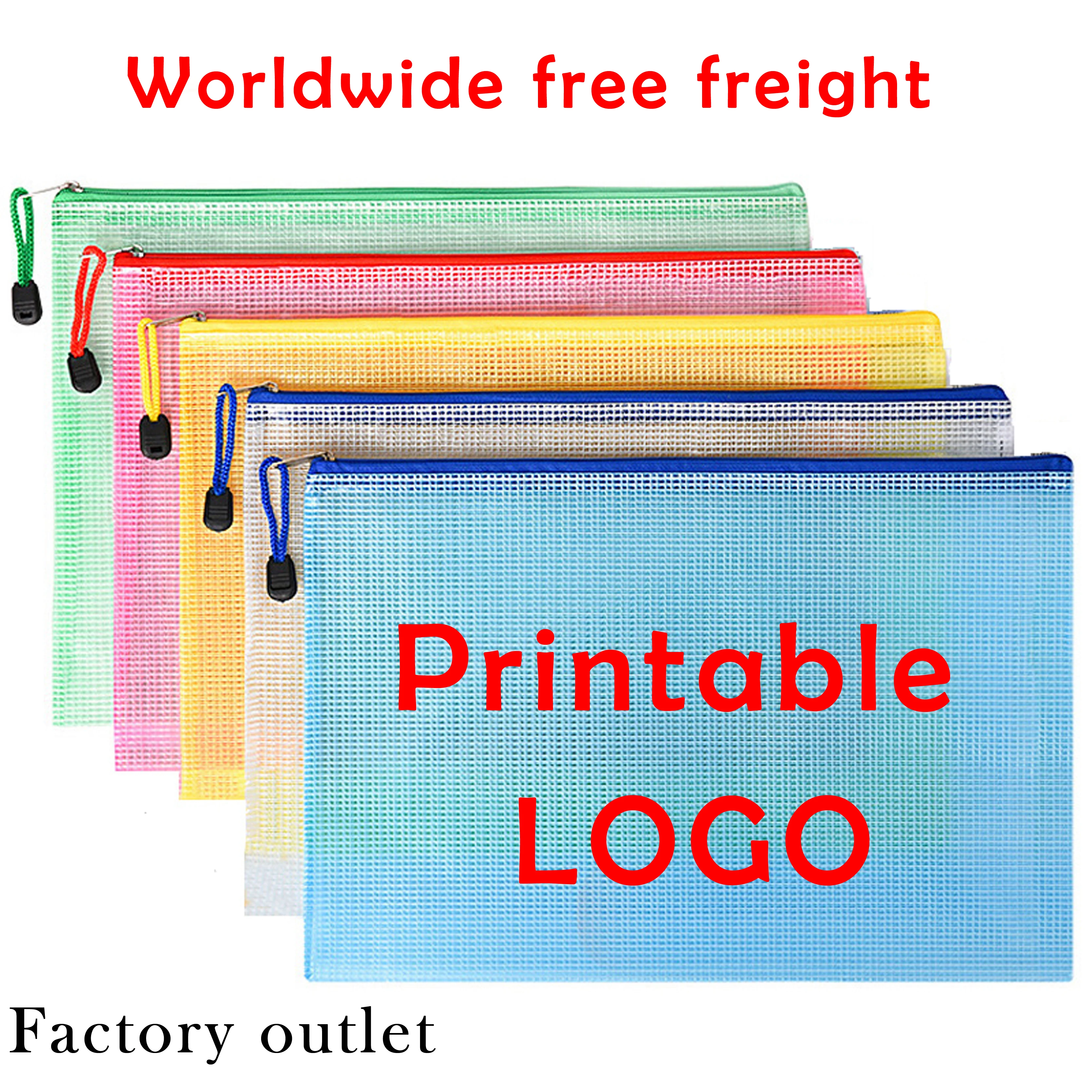 

File Bag Transparent B5 Mesh Bag Office Supplies Plastic Zipper Bag Student Waterproof Bill Bag Examination Paper Stationery Ba