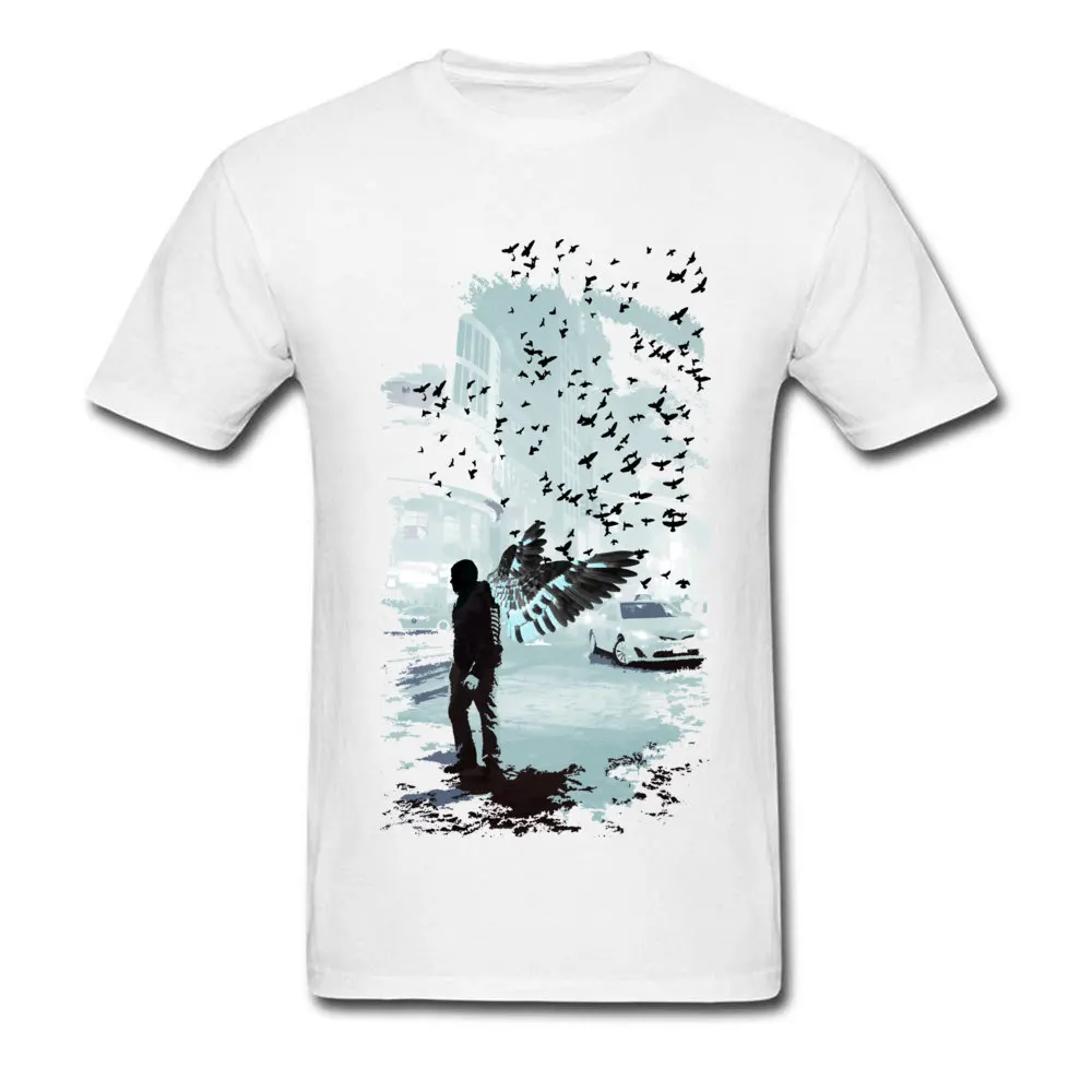 Angel In Manhattan Top T-shirts Short Sleeve Family 2018 Discount Men Summer Tops Tees Family T-shirts O Neck Pure Cotton Angel In Manhattan white