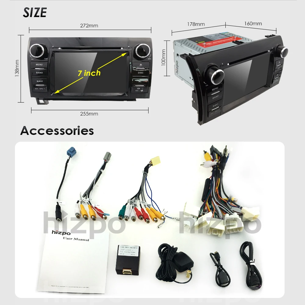 Excellent Cam+In Dash Car DVD GPS Player Navigation Radio Stereo For Toyota Tundra(2007-2013)/Sequoia(2008-2014) RDS AM/FM 3G SWC IPOD CAM 5