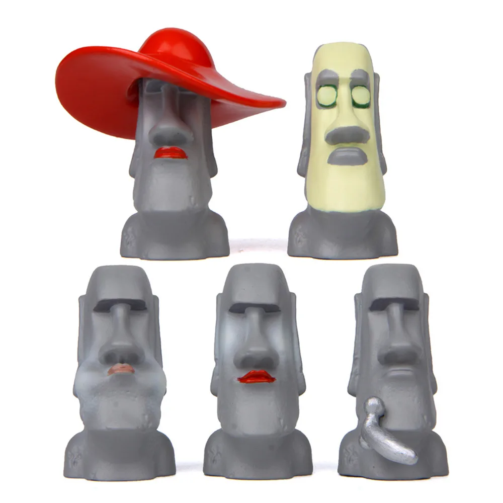 Каменные статуи Moai забавная полимерная миниатюрная гигантская статуя на