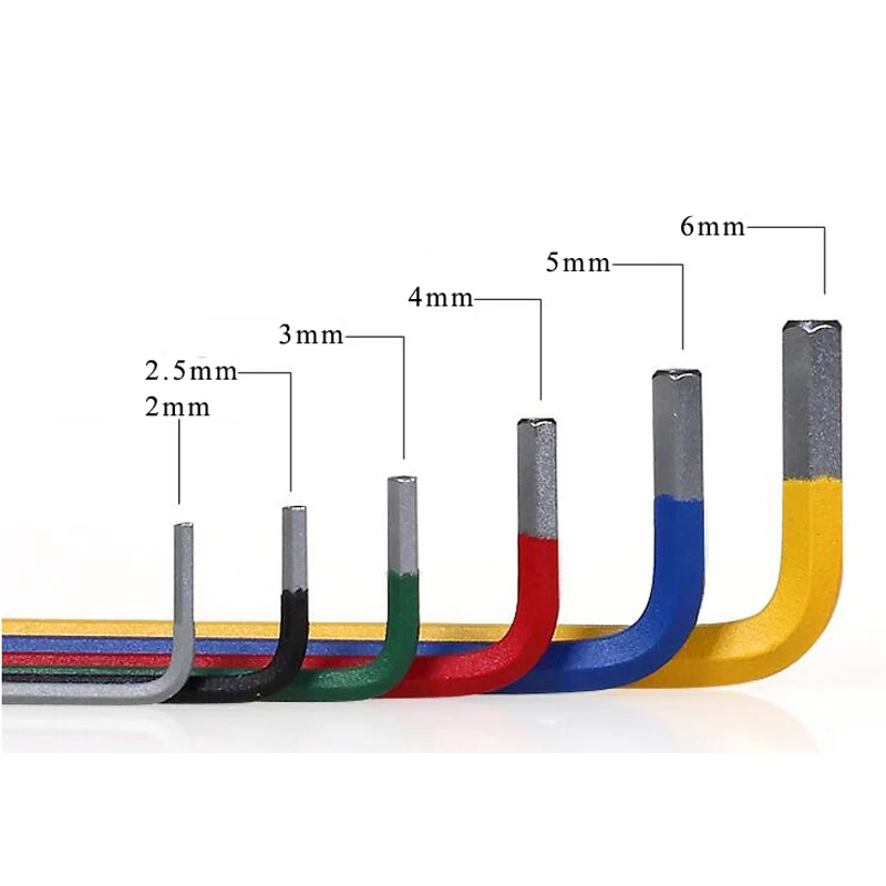Многоцветный набор инструментов для ремонта велосипеда шестигранный ключ шаровое окончание комплект велосипед ручной инструмент MTB дорожный велосипед Многофункциональные инструменты 2/2. 5/3/4/5/6 мм шестигранный ключ, дюймовый стандарт