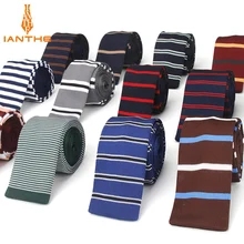 Брендовые Новые Модные Винтажные галстуки в полоску для свадьбы, вязаные галстуки для мужчин, обтягивающие галстуки для мужчин, узкие тонкие галстуки Gravata