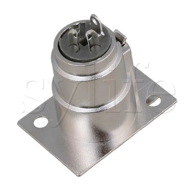 5pcs Female Chassis Socket 3-Pin XLR Jack Panel Mount Connector Nickel Housing