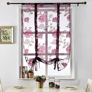 1pc curtain Печатные цветочные короткие шторы для кухни римские Оконные Занавески для гостиной спальни двери оконные жалюзи шторы - Цвет: 1pc curtain