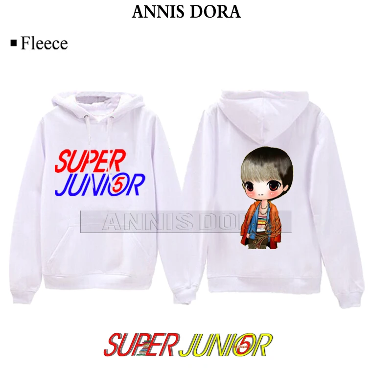 Super Junior SJ heechul Donghae Eunhyuk kyuhyun leeteuk 5TH Logo Hoodie - Цвет: LEETEUK