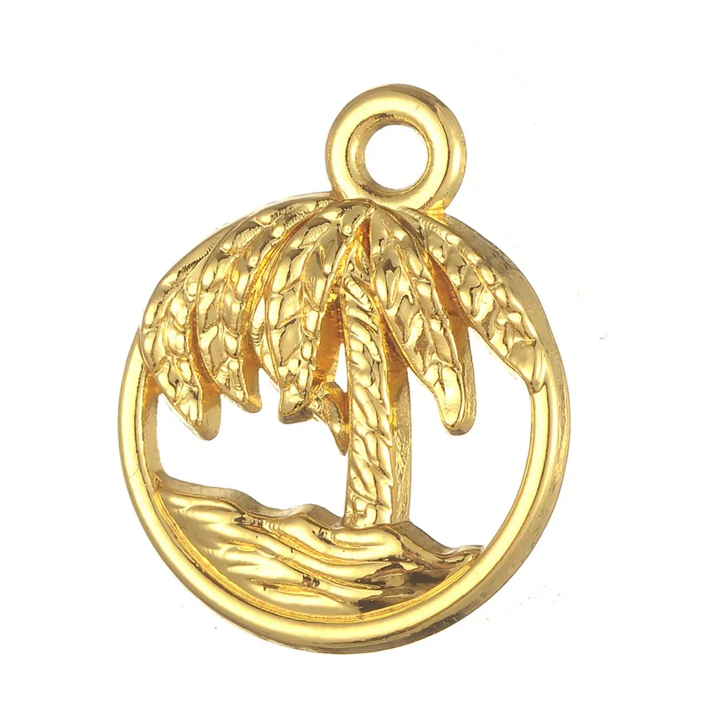 

10pcs Charms Beach Palm Tree 15x19mm 2 Colors Pendant Beach Palm Tree Charms For Jewelry Making Jewelry Findings