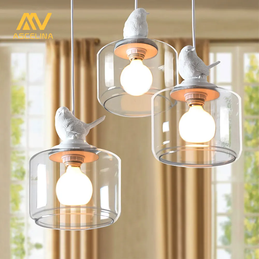 

American style village creative bird pendant lamp for coffee room countryside dinning room Single head of of Chandelier