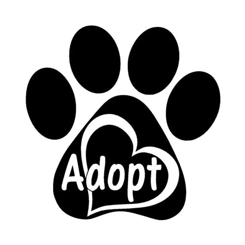 Adoption circle vinyl decal for car truck A231 Dog Paw Adopt