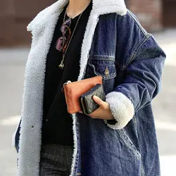 Зимняя меховая парка джинсовая куртка женская зимняя куртка длинная куртка Женская Высокое качество теплая Женская парка куртка пальто