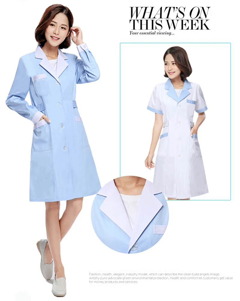 Sanxiaxin медицинское корейское платье темперамент тонкие халаты медсестры одежда халаты салон красоты комбинезоны осенне-зимняя одежда