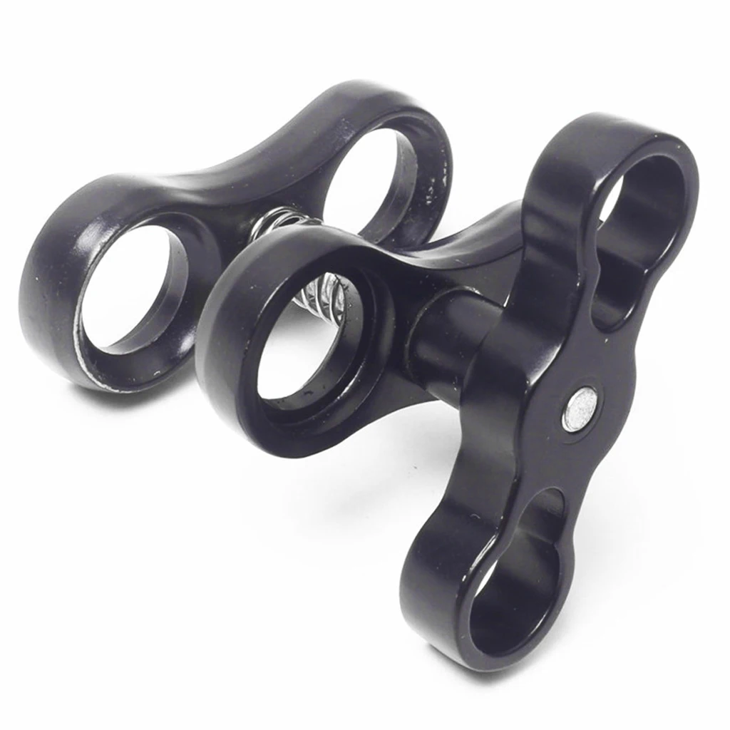 2 Pieces/Set Scuba Diving Lights Butterfly Clip Ball Joint Arm Connector Clamp Mount Black Underwater Sports Accessories