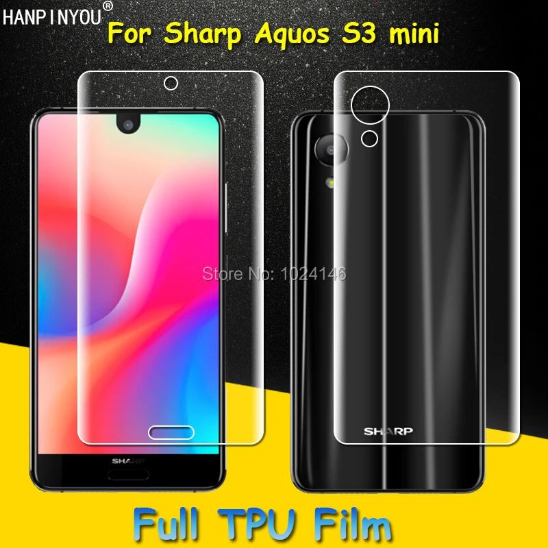 

Front / Back Full Coverage Clear Soft TPU Film Screen Protector For Sharp Aquos S3 mini S3min , Cover Curved Parts (Not Glass)