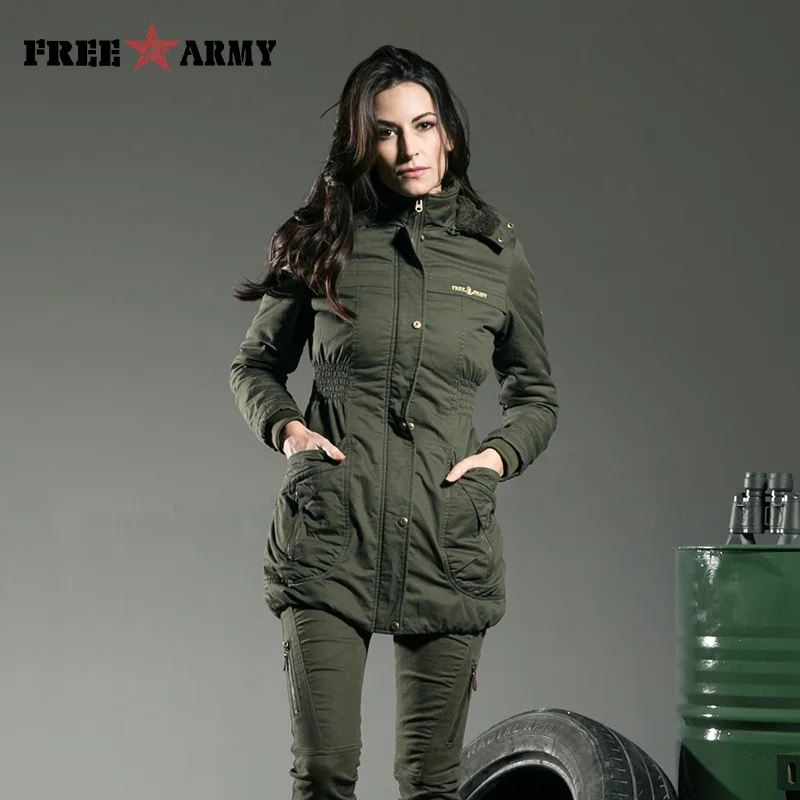 Promotion Brand Winter Ladies Jackets Womens Outwear Warm Hooded Green Long Jacket Parka Winter Women Jacket