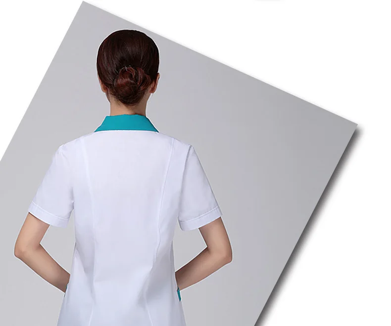 Медицинская Униформа с короткими рукавами одежда женская медицинская одежда лабораторное пальто белое пальто Одежда для доктора лето и весна