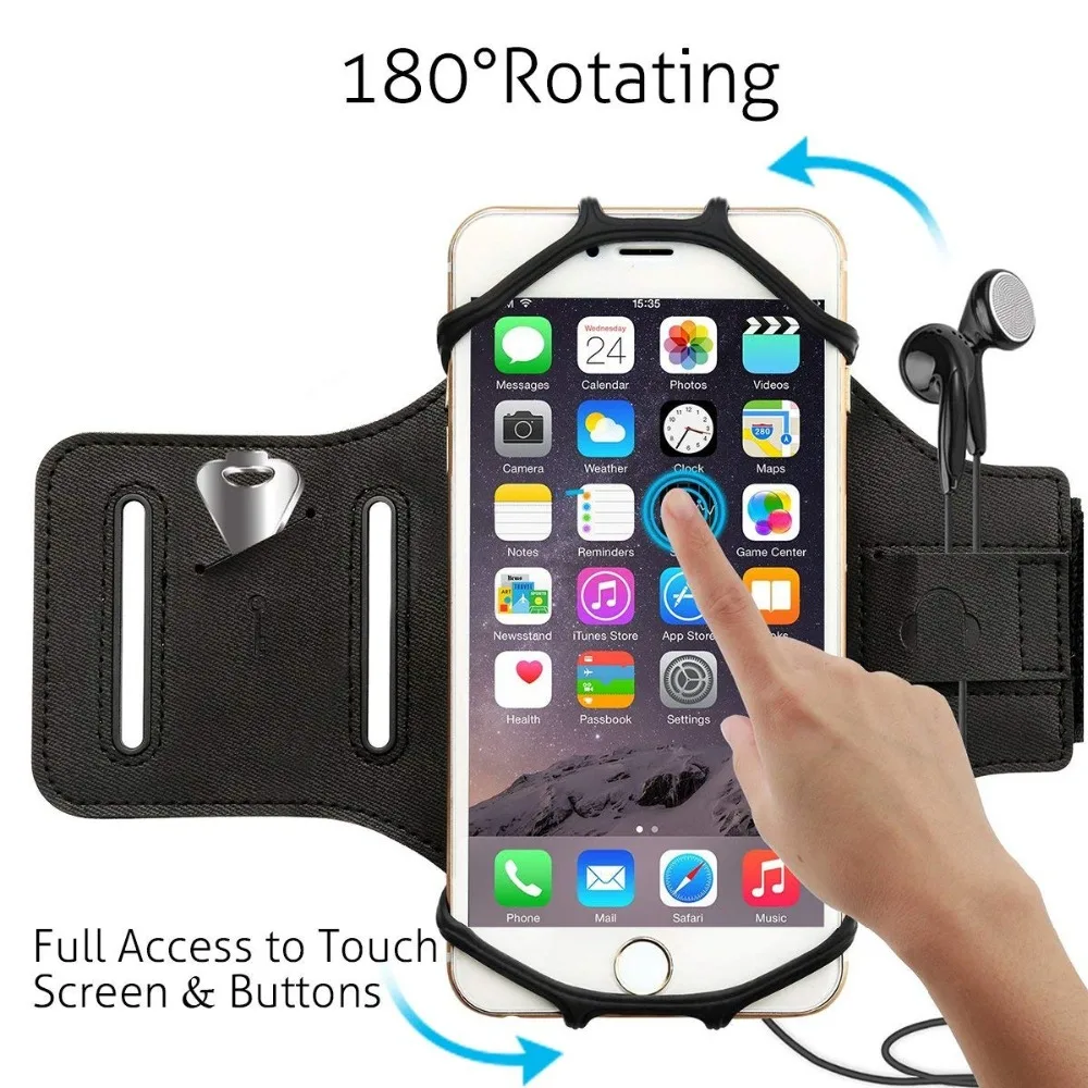 شارة حامل هاتف 180 درجة للتدوير مع ياربود حامل Sweatproof الذراع حقيبة ل XIAOMI iphone 6 7 8X4 إلى 6 بوصة الهاتف الذكي