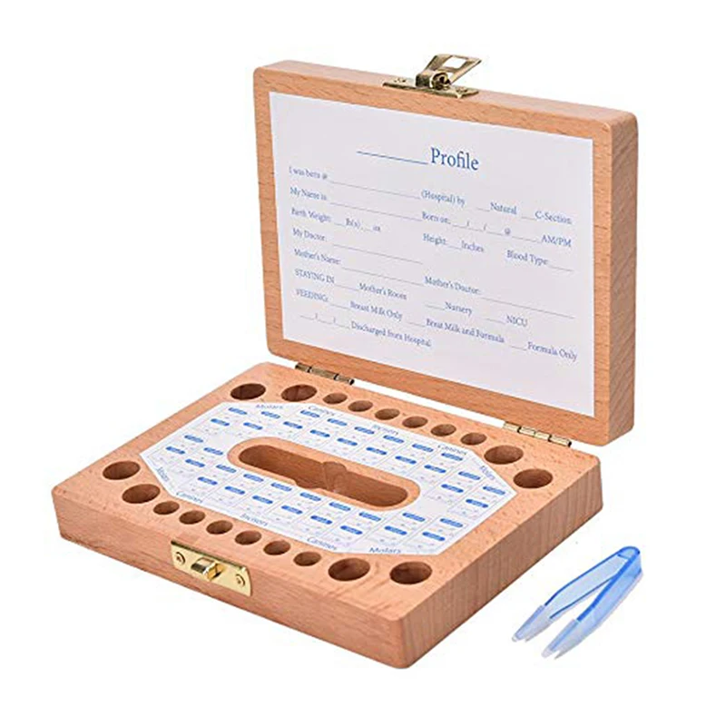 

New Logwood Tooth Box organizer Woodedn storage box 3-6YEARS for baby save Milk teeth creative for kids montessori education toy