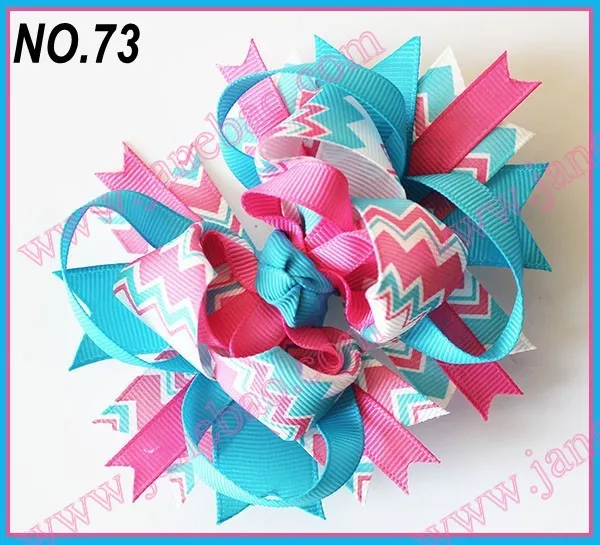 145 шт 4,5 ''шеврон волосы банты девушки банты из бутика фанки слоистых Hairbows бутик фанки лук