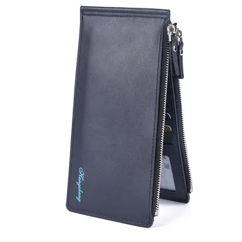 

Mens Wallets Leather Cash Receipt Ultra-Thin Zipper id card holder card case billetera hombre porte monnaie portefeuille homme