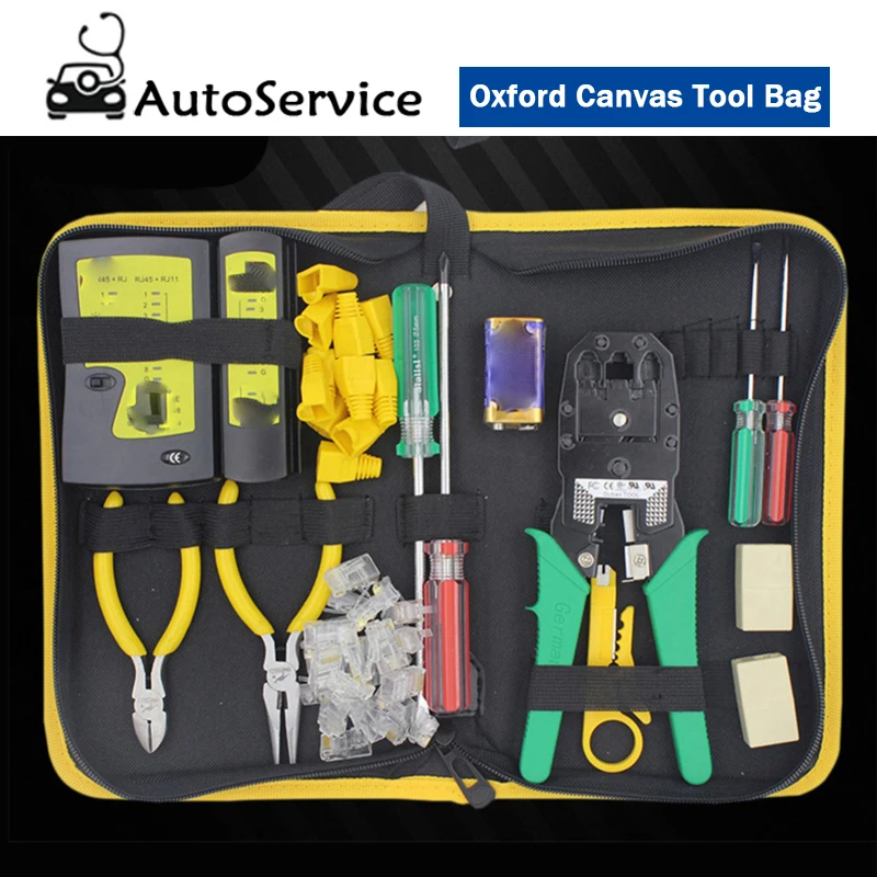 

Thickening Oxford Canvas Tool Bag Electrician Hardware Repair Tool Kit Handbag Handy Zip Pouch Multimeter Tool WaterProof Bag