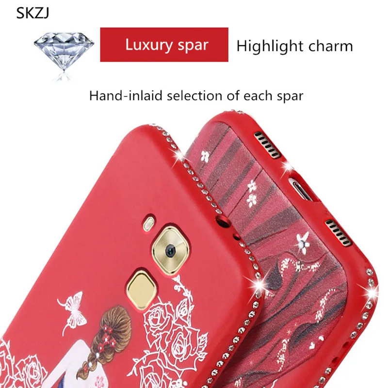 

SKZJ Luxury Goddess Diamond Girls Soft TPU Silicone Frosted Matte Case For Huawei P10 Lite P9 lite Ultra Thin Soft Phone Shell
