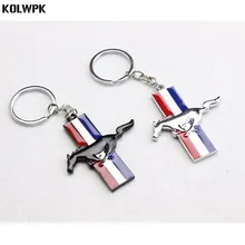 1 шт. автомобильный стильный ключ кольцо хромированная отделка лошадь пони брелок для ключей кольцо брелок для Ford Mustang GT 500 Cobra Shelby