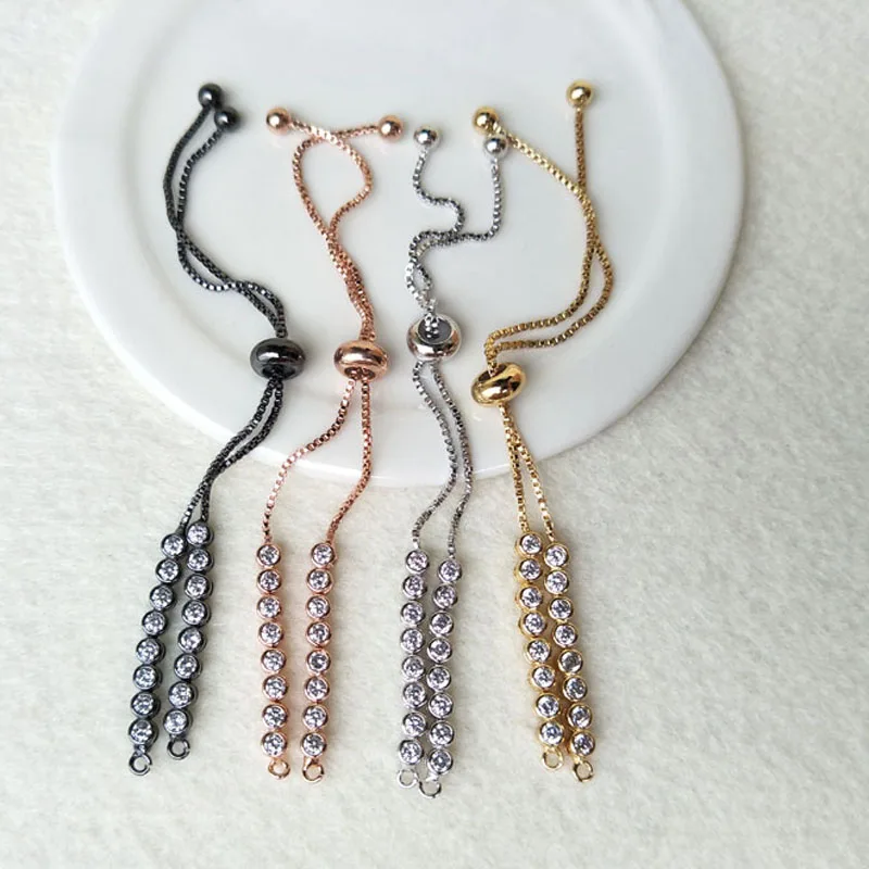 

10 PCS Gold / Silver / Black Chain Bracelet Adjustable Chain Macrame Bracelet For DIY Women Jewelry finding BG88