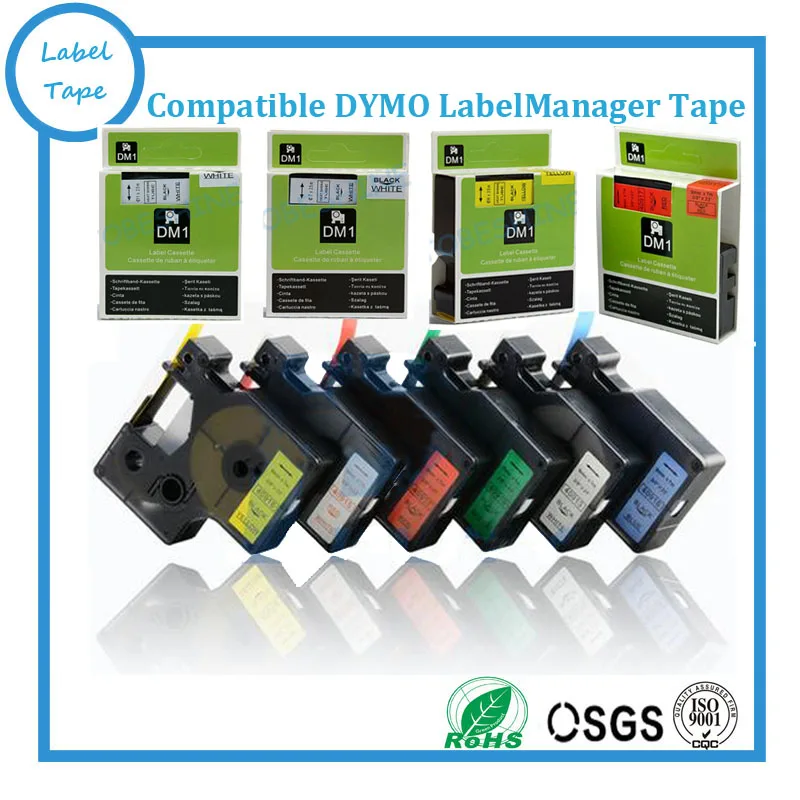 6mm label tape cartridge DM1 43610 43613 43618 for D1 DYMO labellers Dymo 1-5 pack 