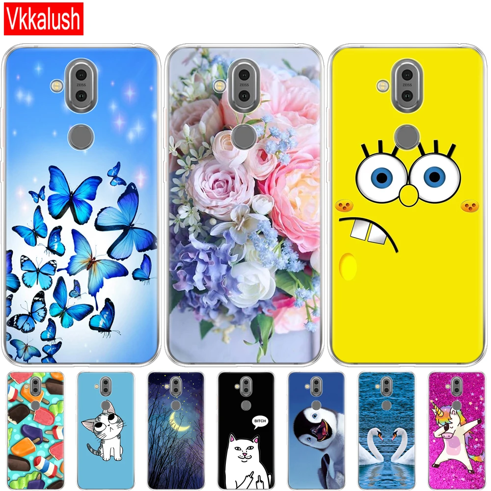 

For Nokia 8.1 Case For Nokia 7.1 plus 2018 Cover Silicon Back Cover For Capa Nokia 8.1 / X7 2018 Case bumper coque etui cartoon