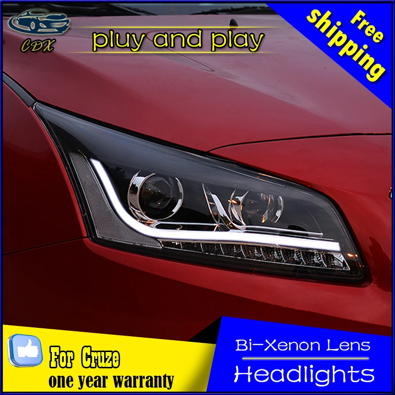 CDX Car Styling For Chevrolet Cruze headlights 2015 Cruze led DRL GIT head lamp Angel eyes led drl H7 hid R20 Bi-Xenon Lens