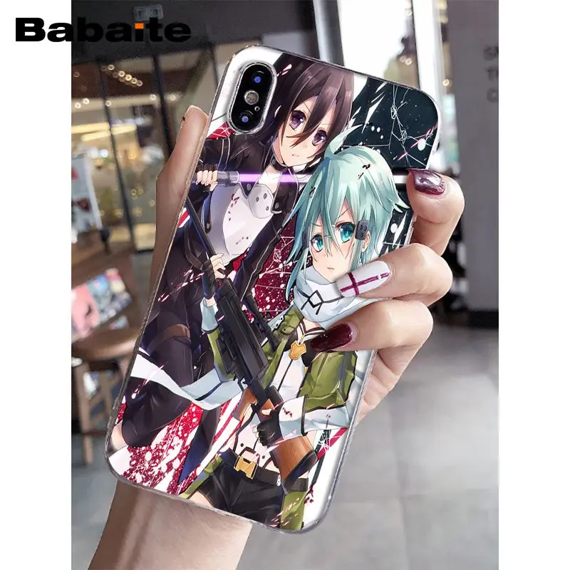 Babaite Sword Art Online SAO Japan аниме чехол для телефона для iPhone 5 5Sx 6 7 7plus 8 8Plus X XS MAX XR