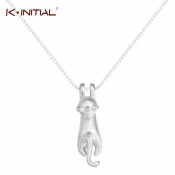 1Pcs Cute Animal Cat Necklace 925 Silver Pet Jewelry Trendy Cat Pendants Necklaces For Women Animal Cats Statement Jewelry