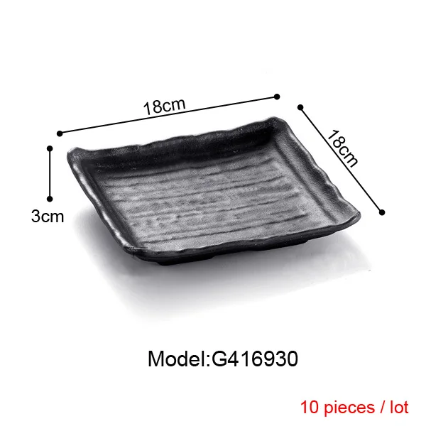 Меламиновая посуда с суповую тарелку, производство Китай квадратный грабли угловая пластина Горячая Por шведского стола ресторана тарелка для сашими A5 меламиновая посуда - Цвет: G416930