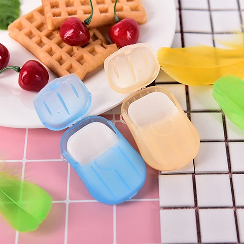 

1PC Home Convenient Washing Hand Bath Travel Scented Slice Sheets Foaming Box Paper Soap