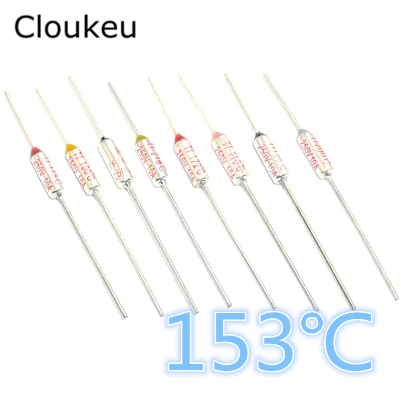 

10Pcs RY Tf 153C 250V10A Metal temperature fuse 153 Centigrade