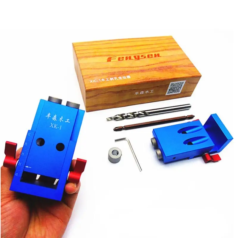 

New Mini Kreg Style Pocket Hole Jig Kit System For Wood Working & Joinery + Step Drill Bit & Accessories Wood Work Tool Set